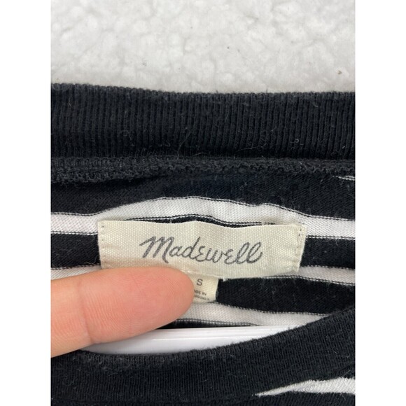 Madewell Triblend Ex-Boyfriend Tee Women’s Size S Baden Stripe Long Sleeve - Picture 4 of 9